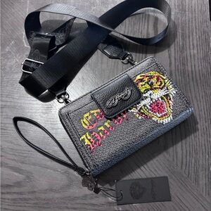Ed Hardy bedazzled Crossbody Bag